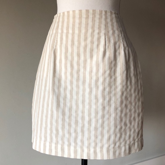 Dresses & Skirts - Vintage French Pencil Striped Skirt cream white